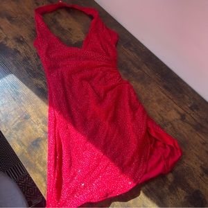 vintage| sparkly red mini dress